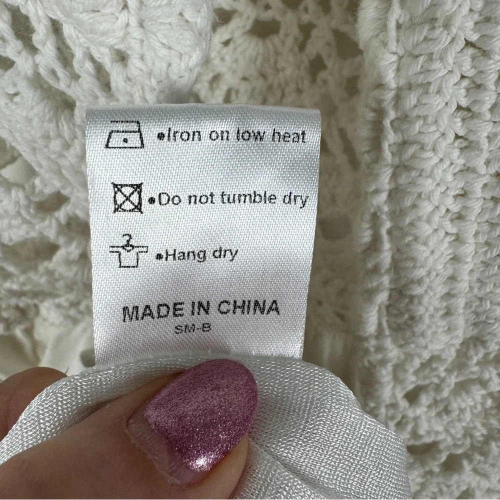 Lilbetter Elegant Crochet Halter Top‎ Elastic Waist Maxi Dress Women's XL White - Picture 10 of 10